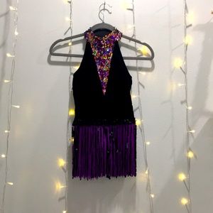 Weissman black and purple jazz dance costume.